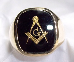 Blck Onyx Masonic Ring