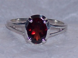 Silver Garnet Ring