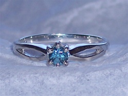 Silver Blue Zircon Ring