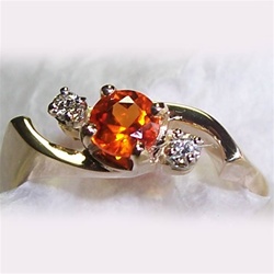 Women's Mandarin Garnet Ring with Diamonds