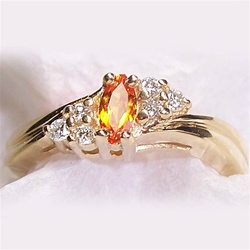 Women's Mandarin Garnet Ring with Diamonds