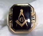 Black Onyx Masonic Ring