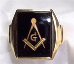 Black Onyx Masonic Ring