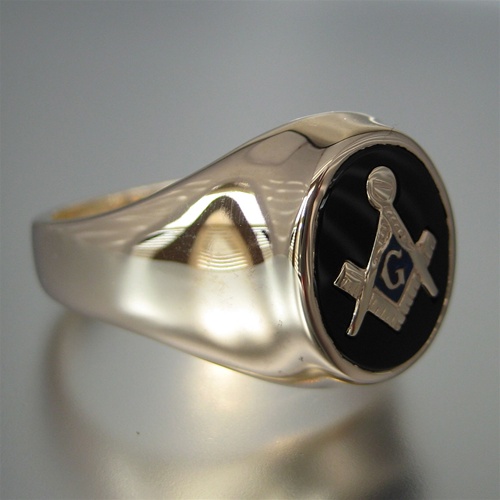 Black Onyx Masonic Ring - Custom Made Black Onyx with Square and ...
