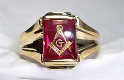 Ruby Masonic Ring
