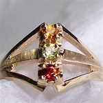 Mother's Ring with 3 Colored Gemstones