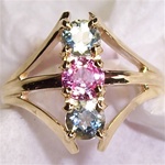 Mother's Ring with 3 Colored Gemstones