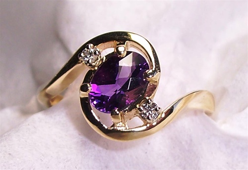Solid Gold February Capsule Amethyst Halo Ring | Local Eclectic – local  eclectic