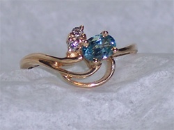 Women's Blue Zircon Ring